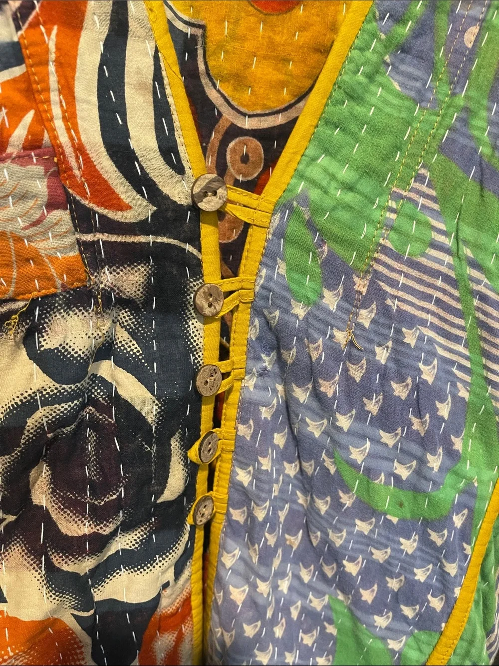Quilted Patchwork reversible Kantha jacket.